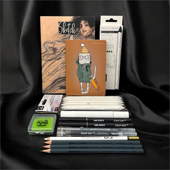 Подарочный набор для художника "Цветной скетчинг", 15 предметов ГРАФИКА 05