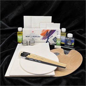 🖌️ Набор для масляной живописи «Масло в дорогу»: 21 предмет для пленэра и домашнего творчества МАСЛО 04